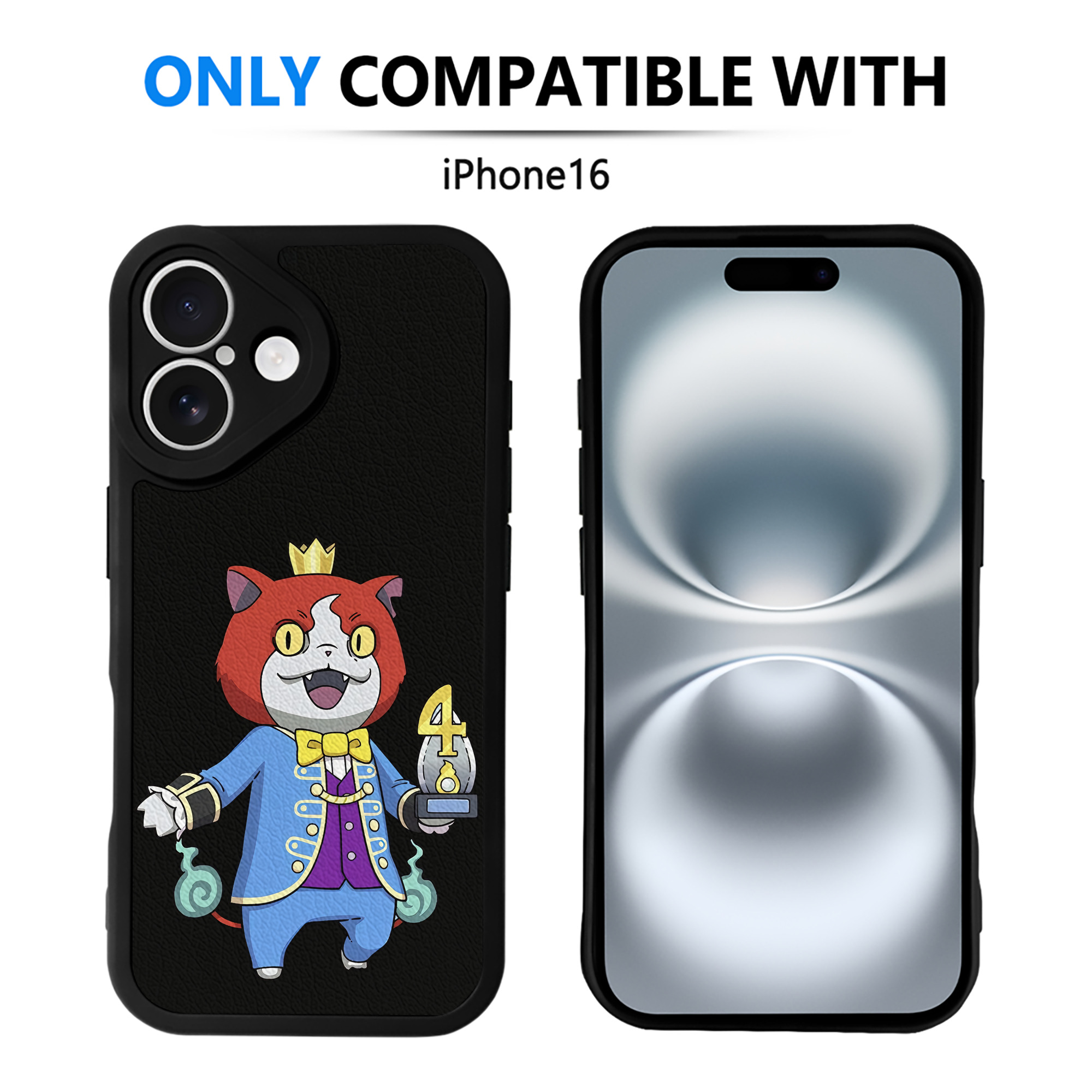 （画像用） 妖怪ウォッチ Yo-kai Watch 【iPhone 16シリーズ対応】シリコンスマホケース（レザー調） 材質：シリコン